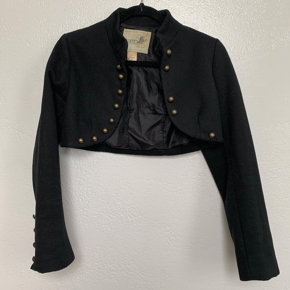 Carmin Cropped Bolero Black Jacket Size S